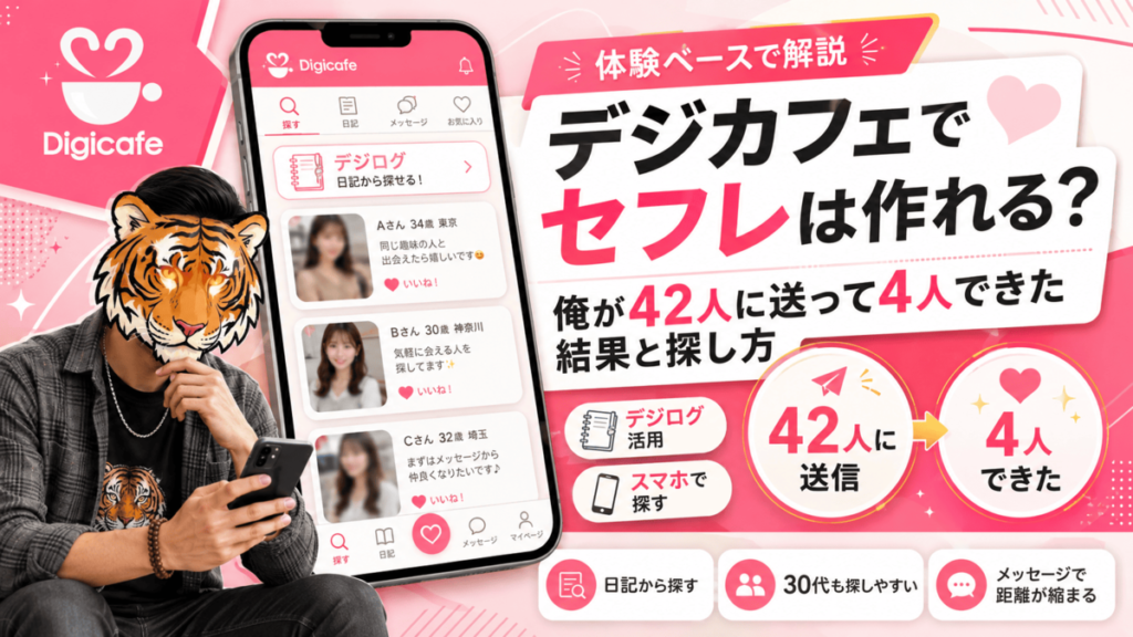 デジカフェでセフレは作れる？俺が42人に送って4人できた結果と探し方