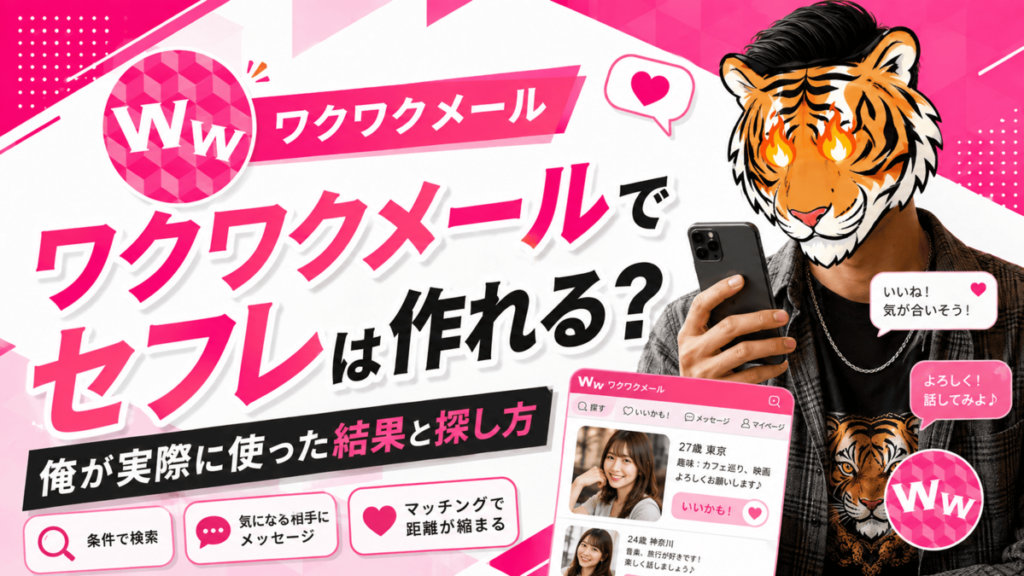 ワクワクメールでセフレは作れる？俺が実際に使った結果と探し方