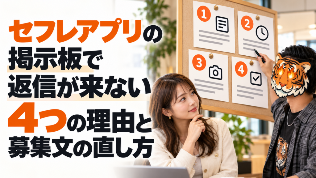 セフレアプリの掲示板で返信が来ない4つの理由と募集文の直し方