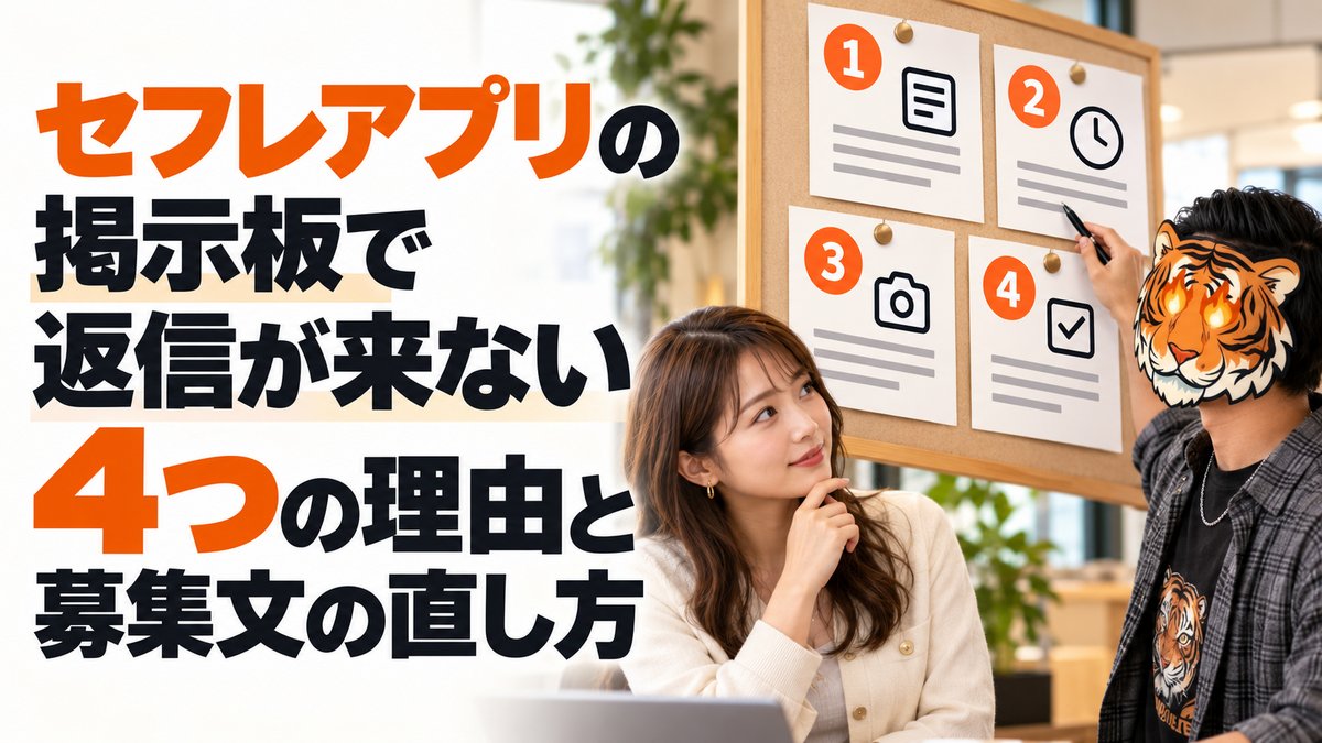 セフレアプリの掲示板で返信が来ない4つの理由と募集文の直し方