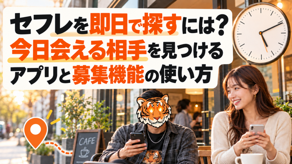 セフレを即日で探すには？今日会える相手を見つけるアプリと募集機能の使い方